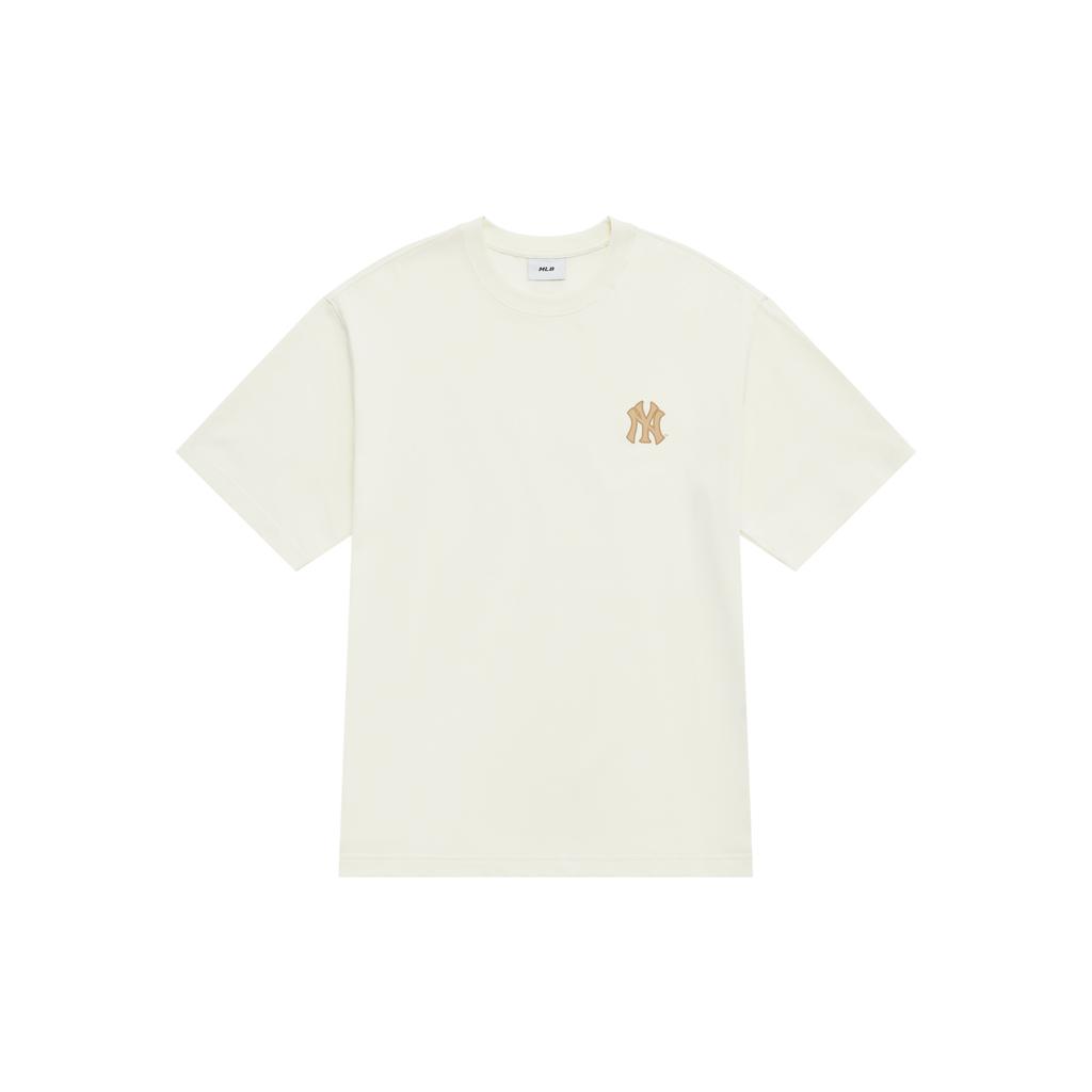 New MLB Monogram NEW YORK YANKEES SS25 T-Shirt Unisex Cream 3ATSM0653-50CRS