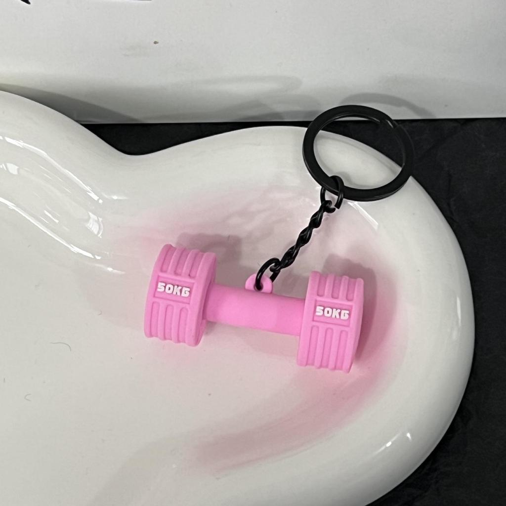 Miu Series Dumbbell Plate Keychain: Trendy Fitness Accessory & Sports Jewelry Gift