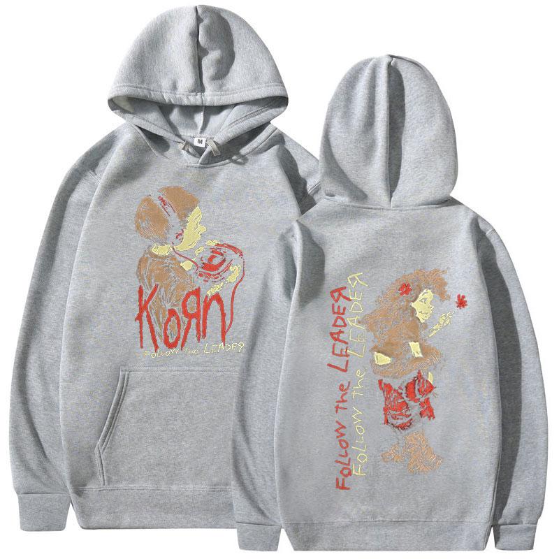 Korn Follow The Leader Walkman Hoodie Metal Gothic Rock Band Hooded Sweatshirts Men Clothing Fashion Vintage Oversized Pullovers