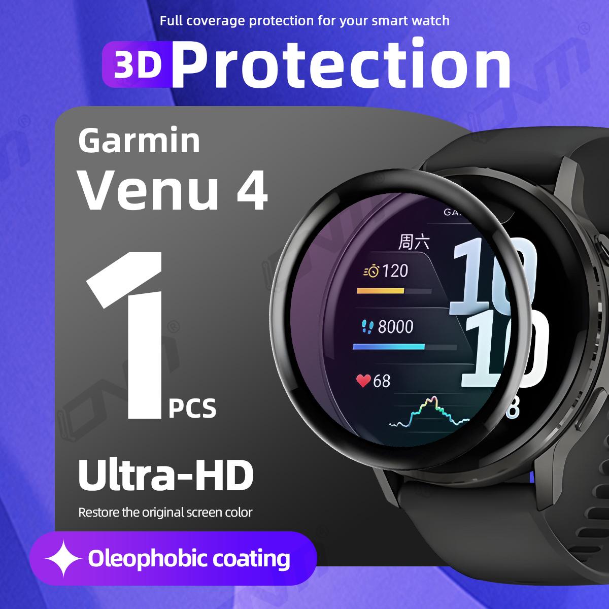 

3D Protection Film for Garmin Venu 4 45mm 41mm Screen Protector, Full Coverage Anti-scratch for Venu4 Accessories (Not Glass) for Venu 4 45mm