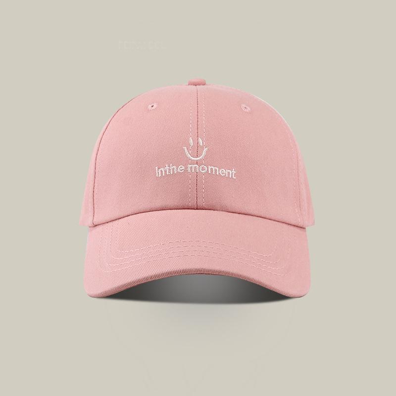 Spring and Summer New Smiley Face Embroidered Baseball Cap Female Simple Face Small Visor Student Versatile Cap Male