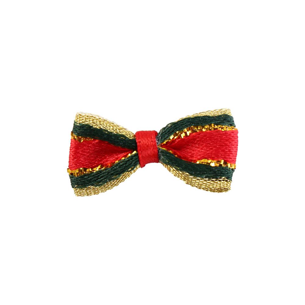 20/25Pcs Xmas Bowknot Christmas Bow Knot DIY Fabric Christmas Tree Ornaments Green Crafts Xmas Hanging Decorations Gift Decor