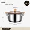 ZISIZ 304 Stainless Steel Soup Pot with Beech Wood Handle