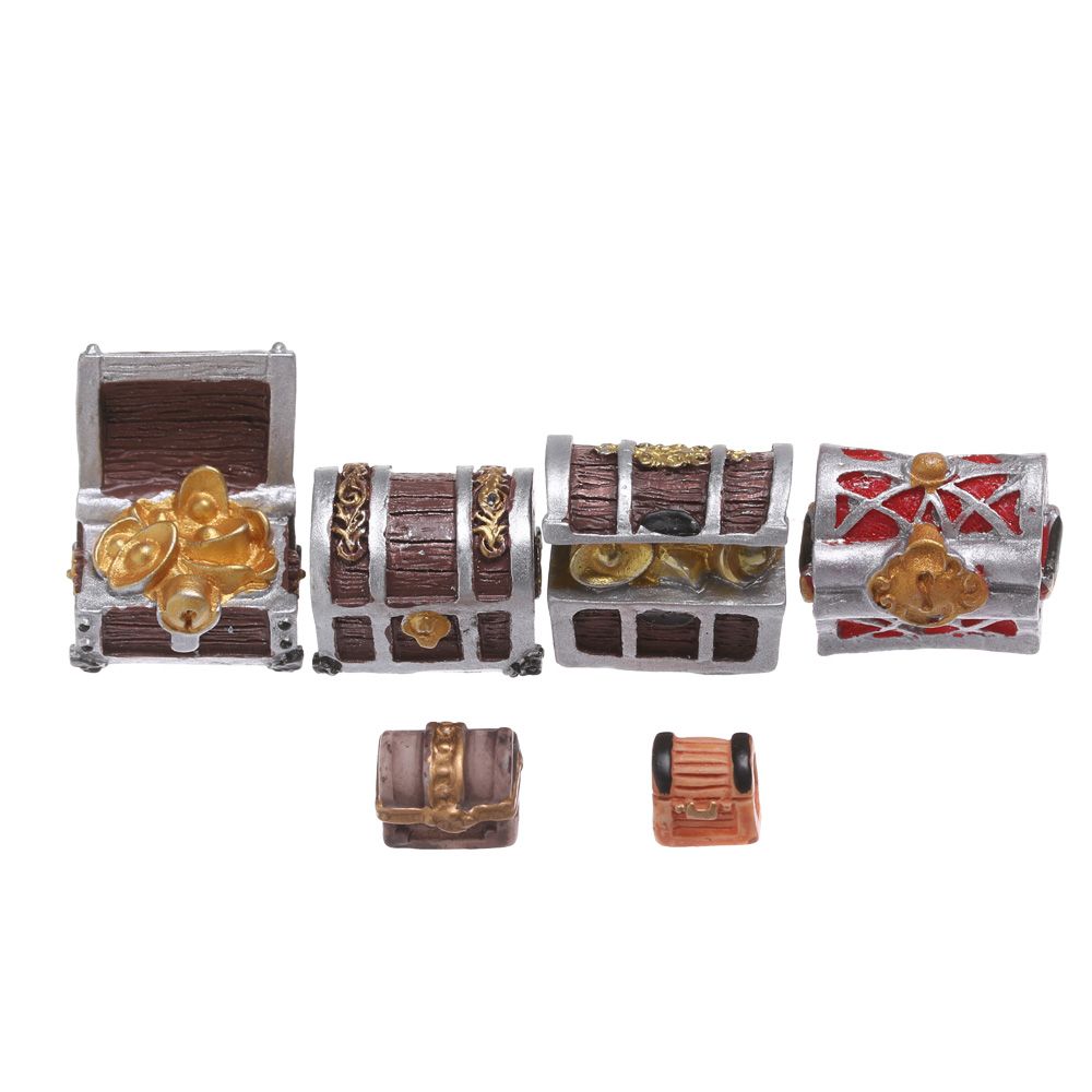 Creative Micro Landscape Doll House Ornament Treasure Chest Figurine Pirate Adventure Game Miniature Cashbox Jewelry Box