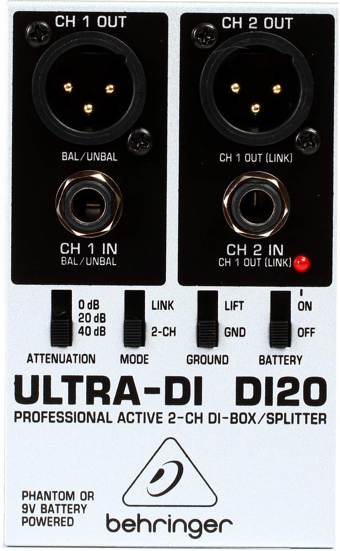 

Behringer Direct Box 2ch Splitter Phantom Powered DI20