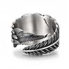 Retro Feather Rinnegan Eye of God Adjustable Open Ring For Men Silver-plated Copper Punk Gothic Edgy Jewelry Accessories Gift