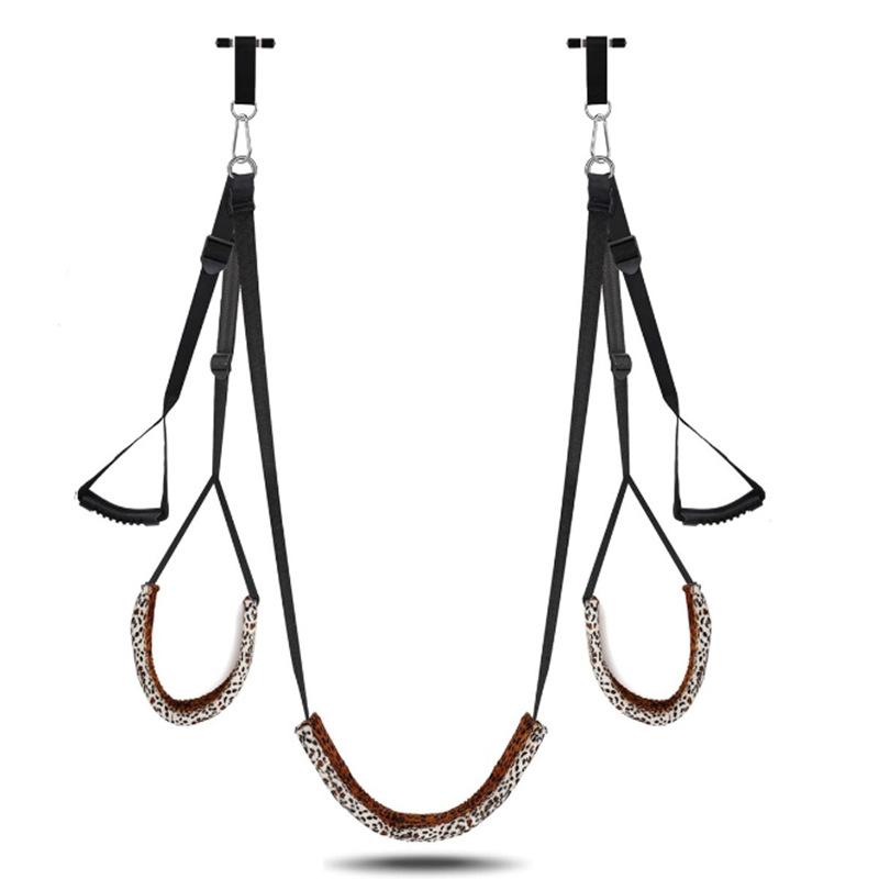 Upgraded SM Leopard Print Swing for Adults - Doorway Sex Seat Toy