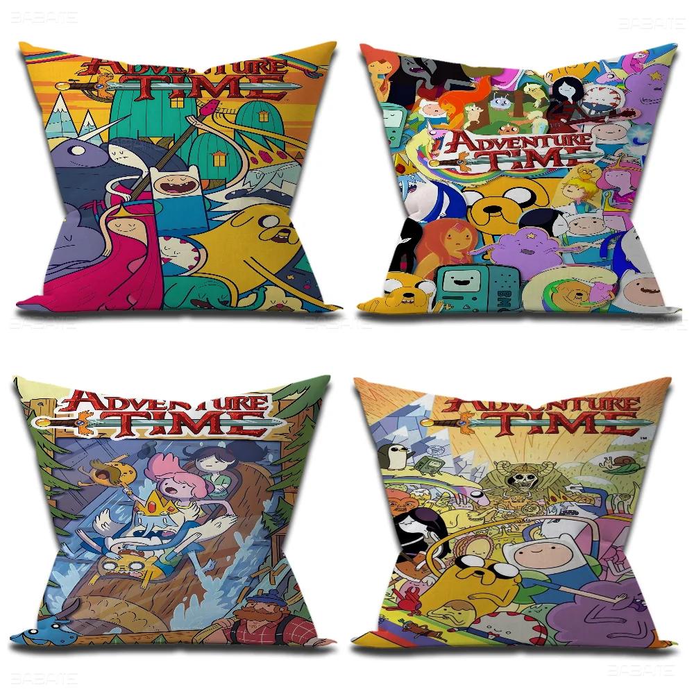Adventure Time Con Finn Jake Copricuscini Cartone Animato Divano Decorativo Casa Stampa Double-sided Corto Peluche Carino Copricuscino