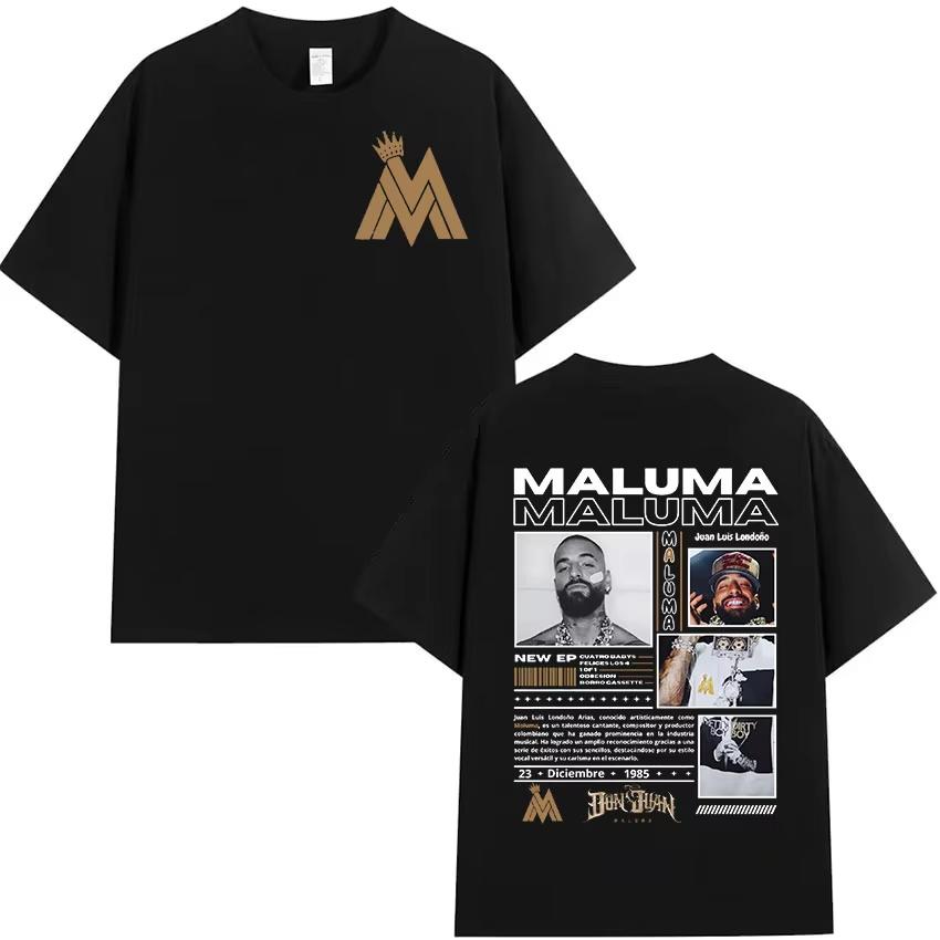 Rapper MALUMA Tour 2026 Grafik T-Shirt Unisex Damen Retro Mode Kurzarm T-Shirt Unisex Hip Hop Oversized T-Shirts Streetwear