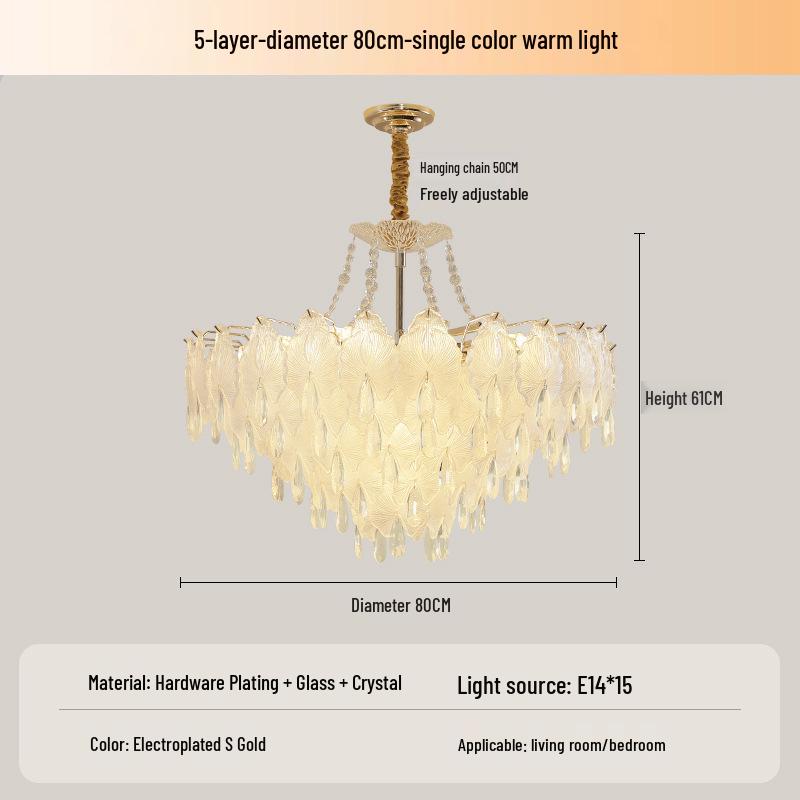 Modern Luxury Crystal Chandelier: Warm, Romantic Lighting for Living Room, Master Bedroom, or Children's Room