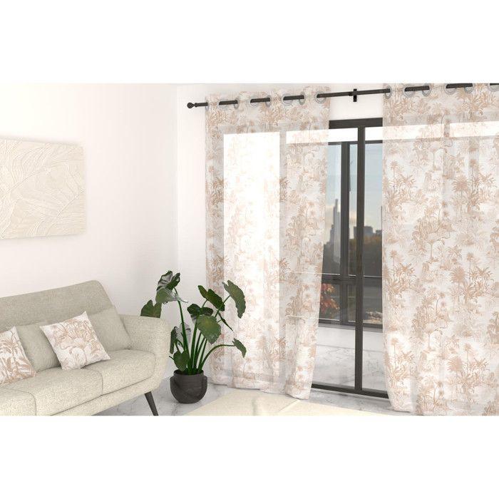 Voile à oeillets imprimé en polycoton 135x250 cm KENYA, par Soleil d'Ocre