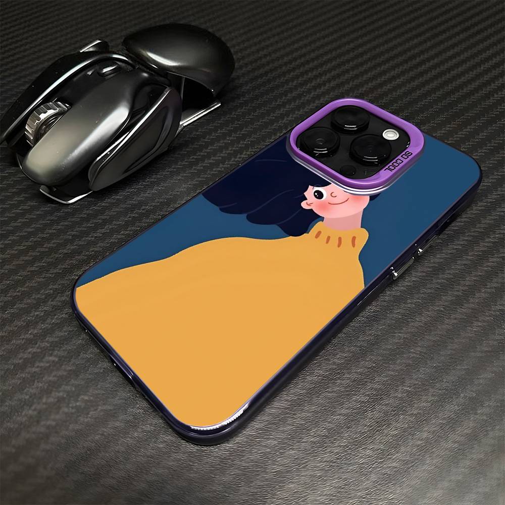 

Literary maiden Phone Case For iPhone17,16,15,14,13,12,11 Plus,Pro Max Purple Matte Shockproof Cover iPhone14ProMax