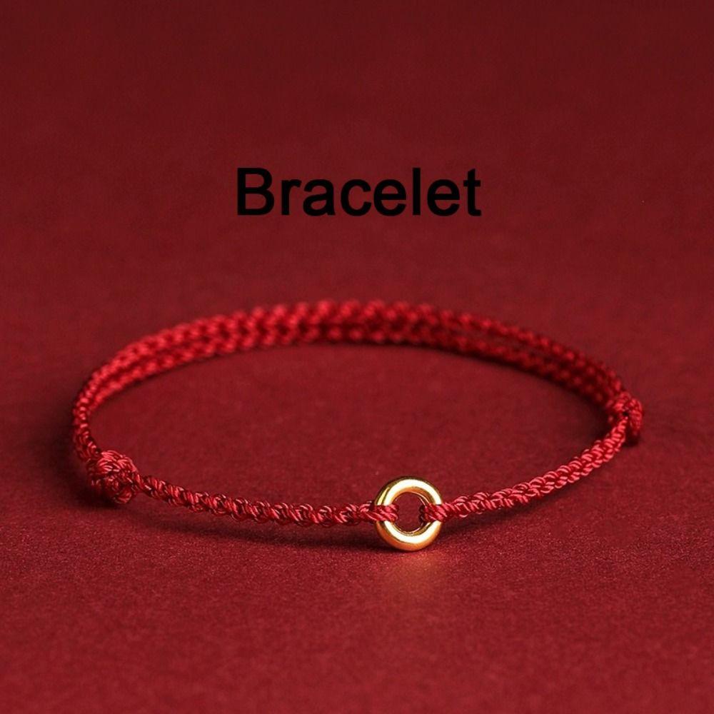 Charm Ping Buckle Red Rope Chinese Zodiac Year Charms Bangles Anklet for Friend Lovers
