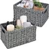 Cesta de Almacenamiento Tejida Sala de Estar Cocina Oficina Moderna Minimalista Con Asas Tamaños Pequeño Grande Gris Marrón Beige