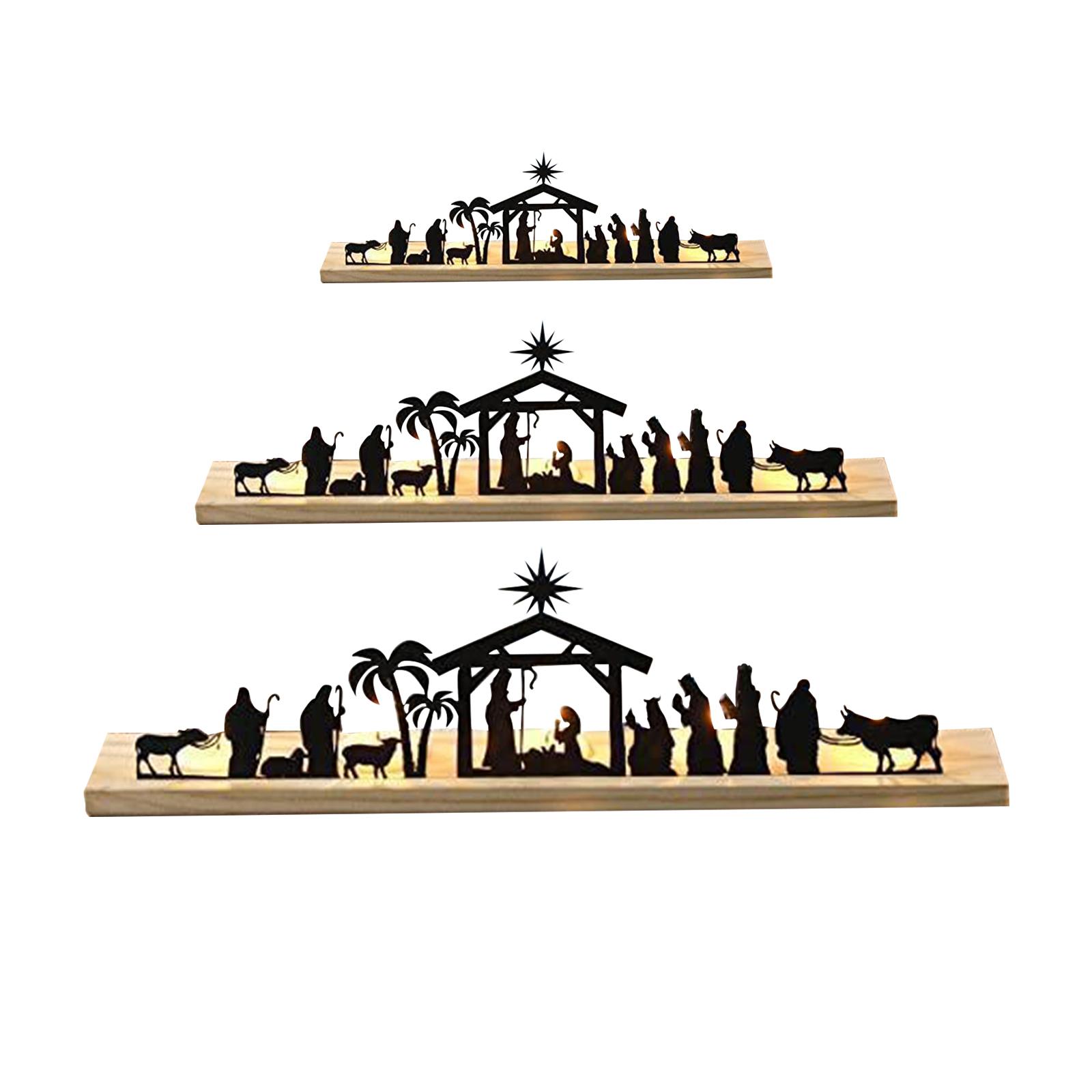 

Nativity sets made of metal, birth, small figures, sculptures with wooden base, 16CM