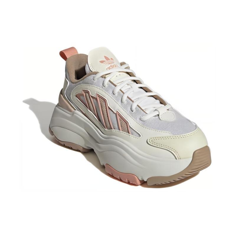 Adidas Originals OZGAIA Anti-Slip Wear-Resistant Low-Top Chunky Sneakers Women's Beige Pink Sneakers JI4283