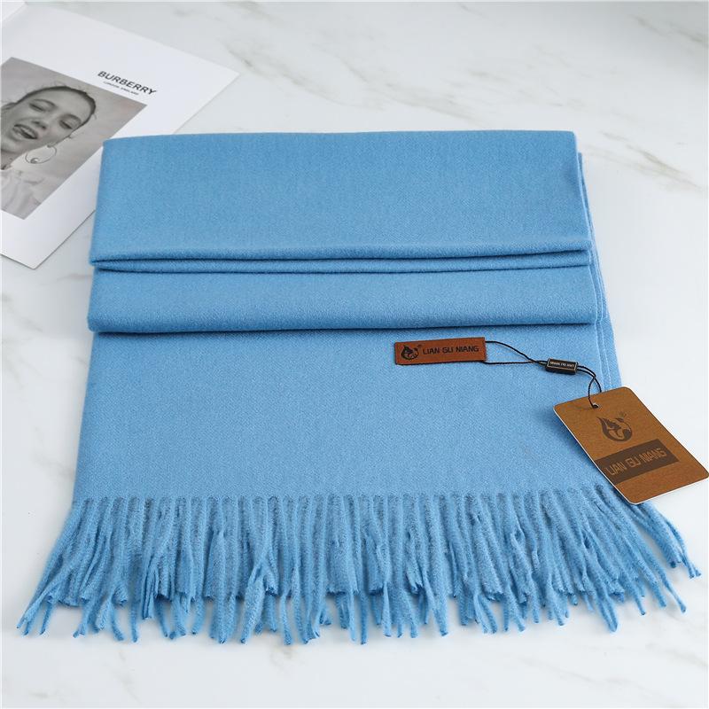 Scarf Imitation Cashmere 29 Colors Thick Warm Solid Color Scarf Shawl Women'S Winter Fashion Tassel Versatile Scarf Men