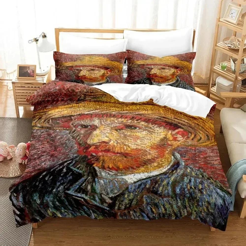 Luxury New 3D Print Van Gogh Bedding Set Duvet Cover Bed Set Quilt Cover Pillowcase King Queen Size Boys Adult Bedding Set