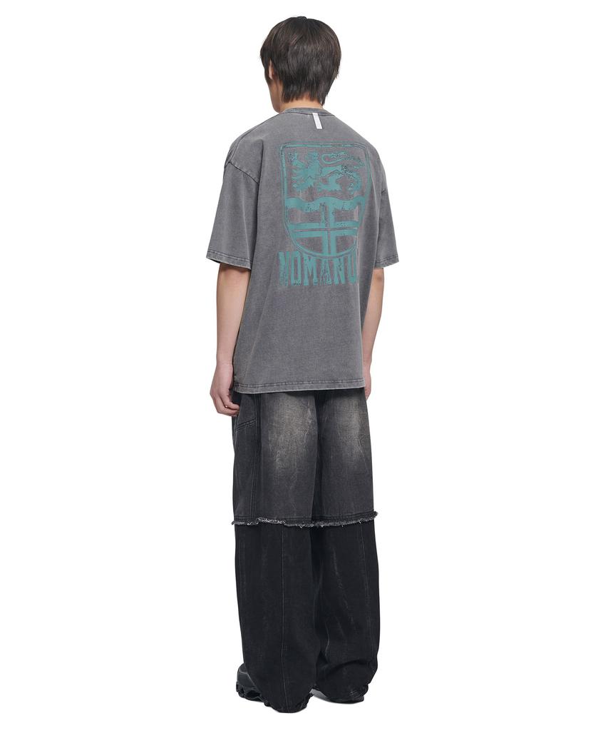 Nomaenyueol Emblem Washed T-Shirt - Washed Gray