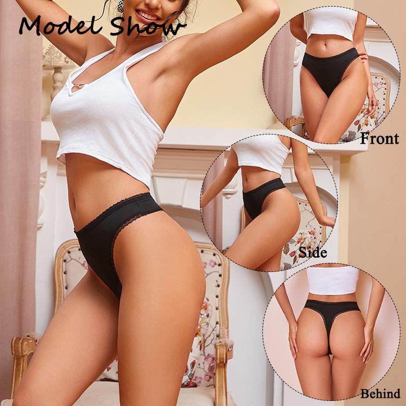 FINETOO 3Pcs Lace Panties Sexy G-String Women's Underwear T-Back Lingerie for Female Panties Underpants Briefs Thong Intimates