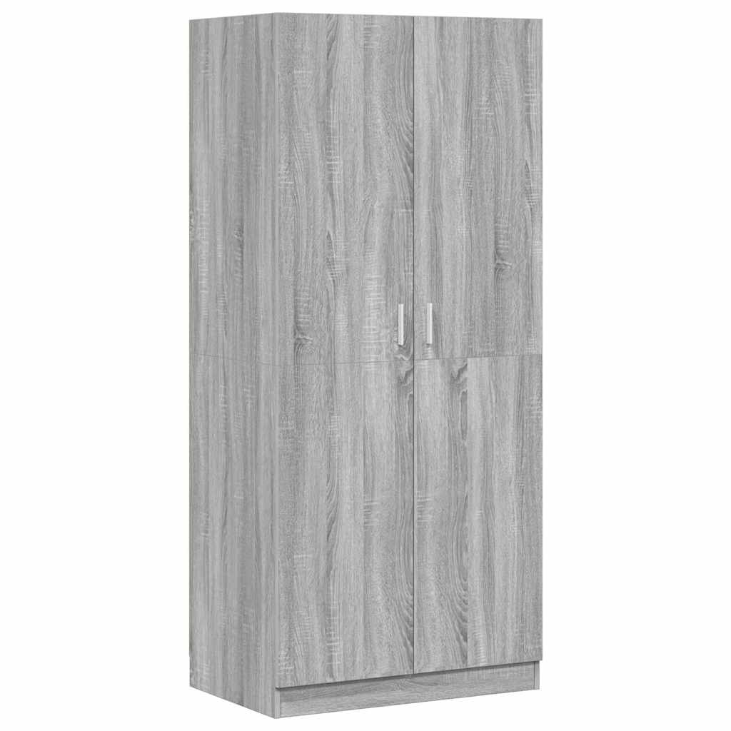 vidaXL Kleiderschrank Grau Sonoma 80x52x180 cm Holzwerkstoff