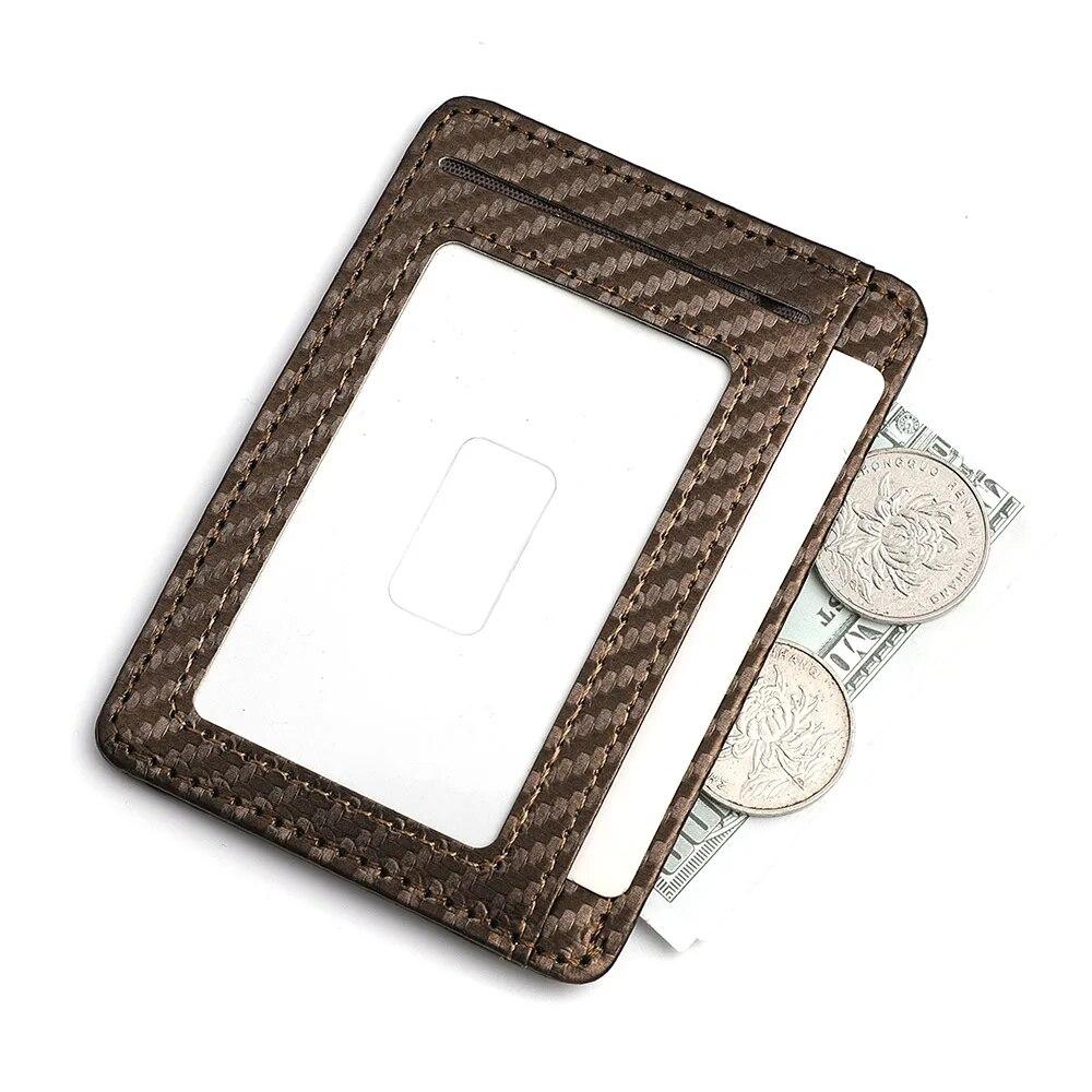 Men s Ultra-thin RFID Blocking PU Leather Wallet Credit Card ID Card Holder Portable Men s Minimalist Business Card