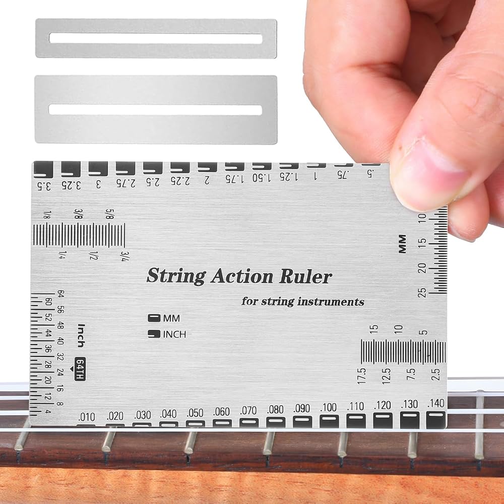 String Height Gauge, Guitar String Height Ruler, 3-Piece Set, String Height Measurement Tool, Fre...