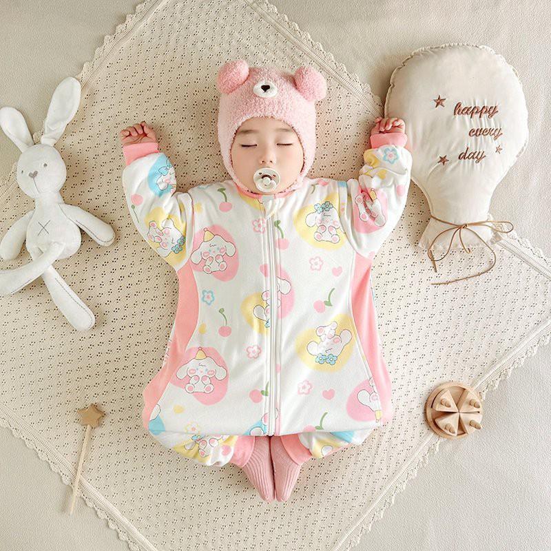 Cotton Warm Sleeping Bag Toddlers With Zipper Anti-Kick Design Cartoon Print A-Grade Safety