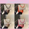 Trendy Woven Shoulder Bag For Casual Outings Stylish Handcrafted Crossbody Bag In Black Orange Pink Beige And White
