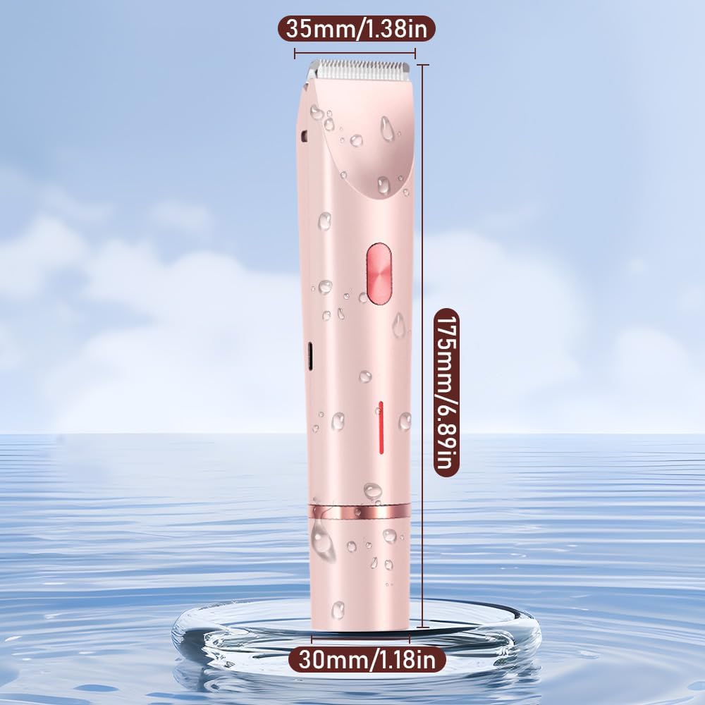 2025 New 2-in-1Women's Body Shaver, Head Bikini Trimmer Rechargeable Eletctric Shaver for Women, IPX7 Waterproof Wet and Dry Hair Trimmer for Facial