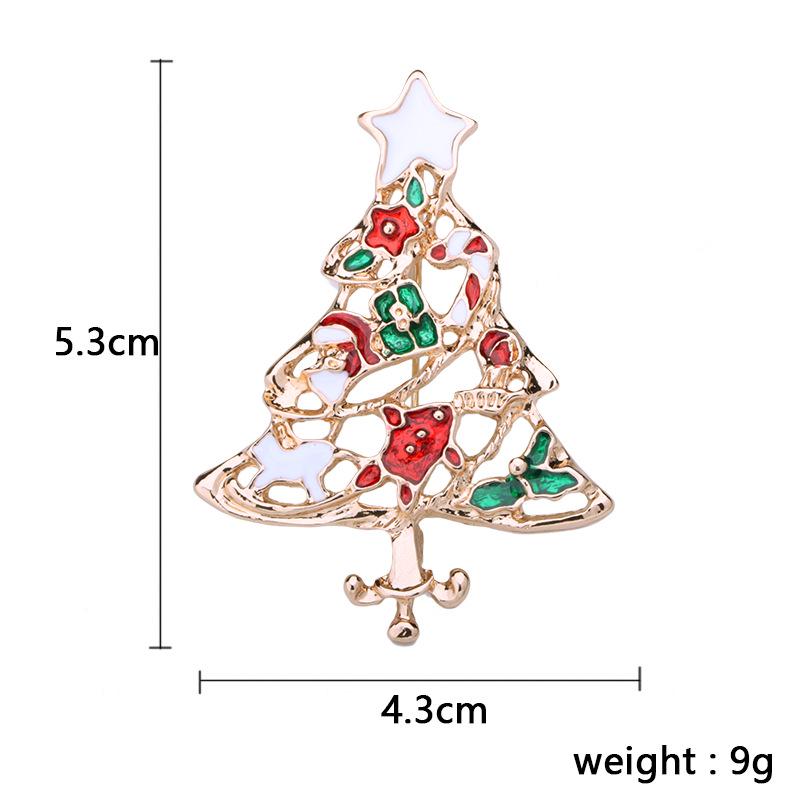 Christmas Brooch Set Santa Snowman Tree Pin Popular In Europe & US | Festive Lapel Pins for Xmas Sweater Decoration Men Women Body Accessories