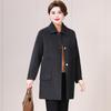 Plus Size Mid-Length Double-Sided Cashmere Coat for Middle-Aged & Elderly Women
