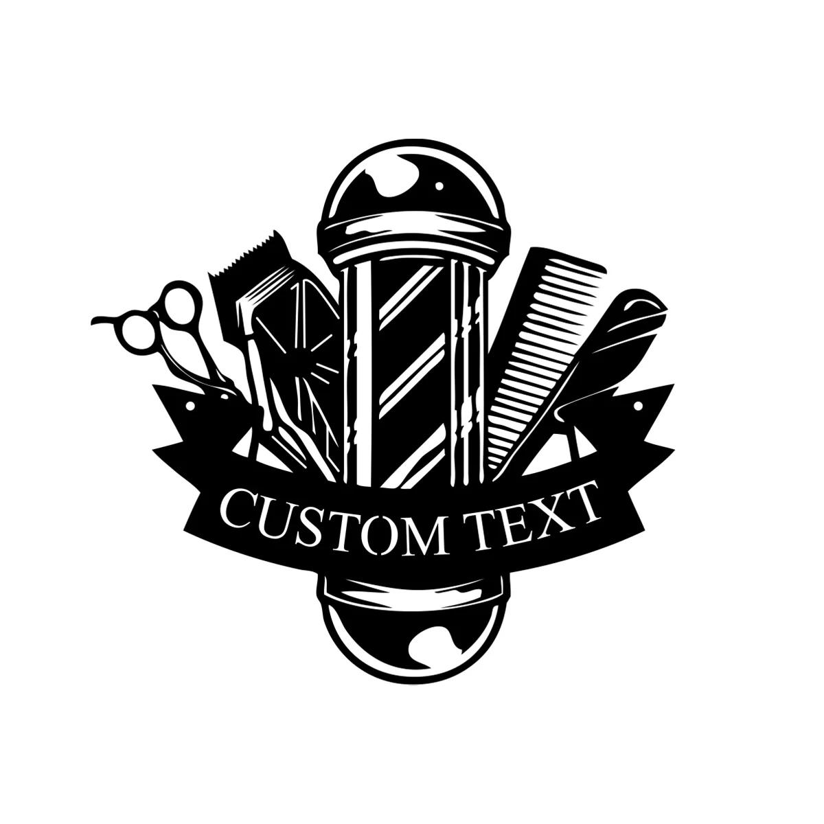 Personalized Barbershop Metal Wall Art, Custom Hairdresser Name Sign, Barber Salon Metal Decor