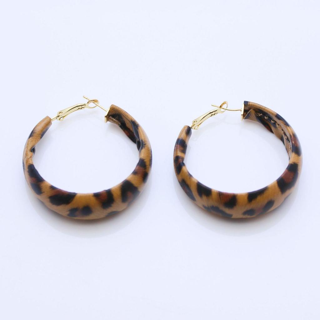 Sterling Silver PU Handmade Retro Leopard Print Ear Cuffs