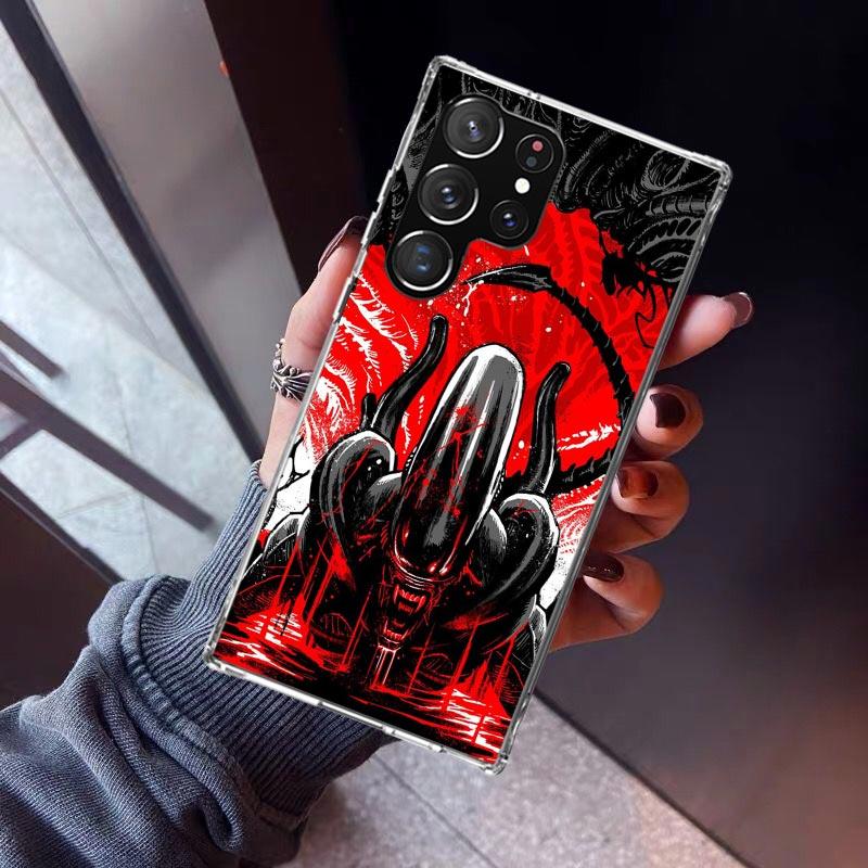 Cool A-Alien X-Xenomorph Phone Case For Samsung Galaxy S26 S25 Edge S24 S23 Ultra S22 Plus S21 S20 FE Soft TPU Back Cover Funda