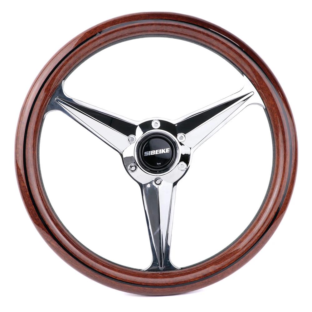 

Sibeike solid wood Classic Chrome Spoke Steering Wheel 14inch/350mm Steering wheel срібний