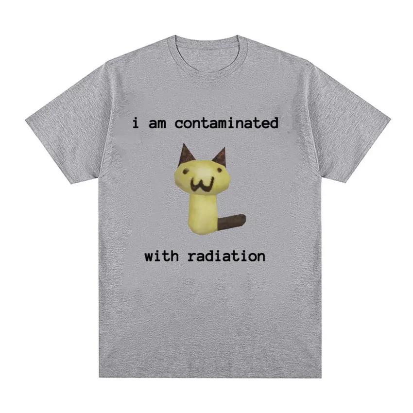 Ich bin verstrahlt Lustiges Katzen-T-Shirt Kurzarm Damen Vintage T-Shirt T-Shirts