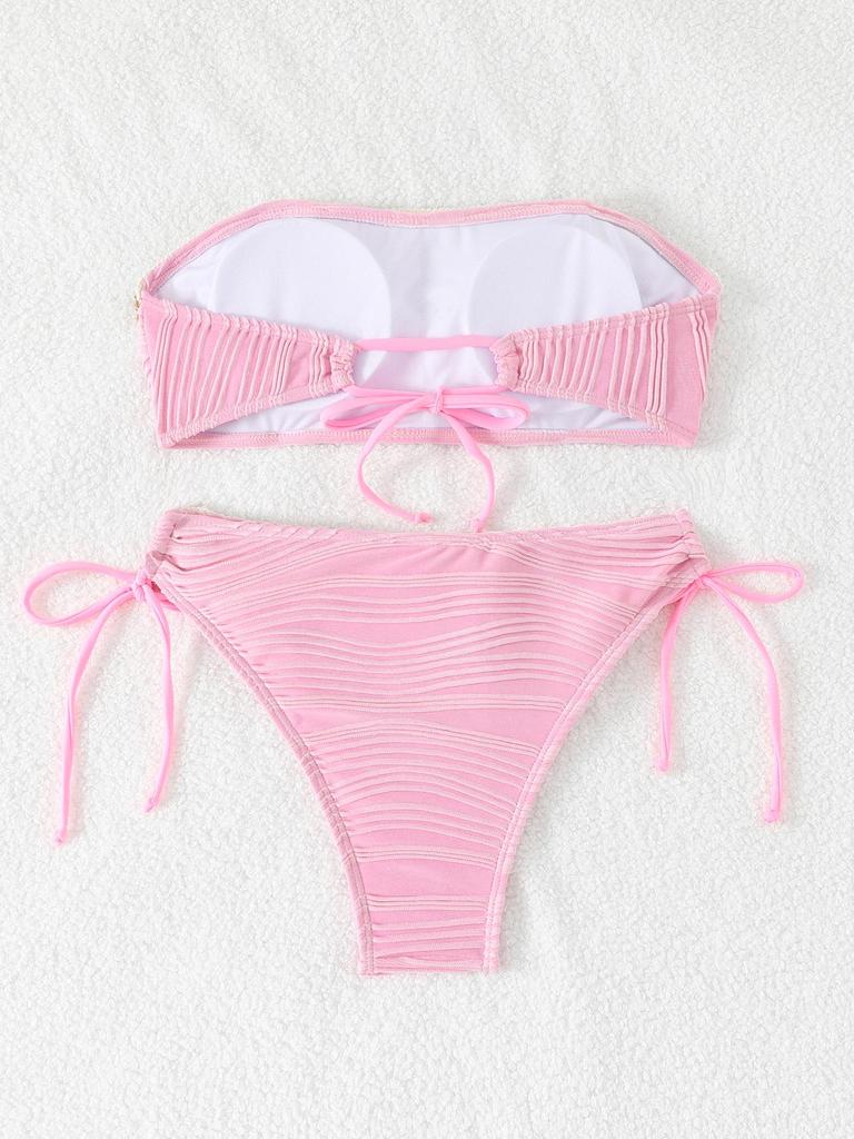 2026 Europees Amerikaans Grensoverschrijdend Dames Hanger Bandeau Strik Bikini Zwempak