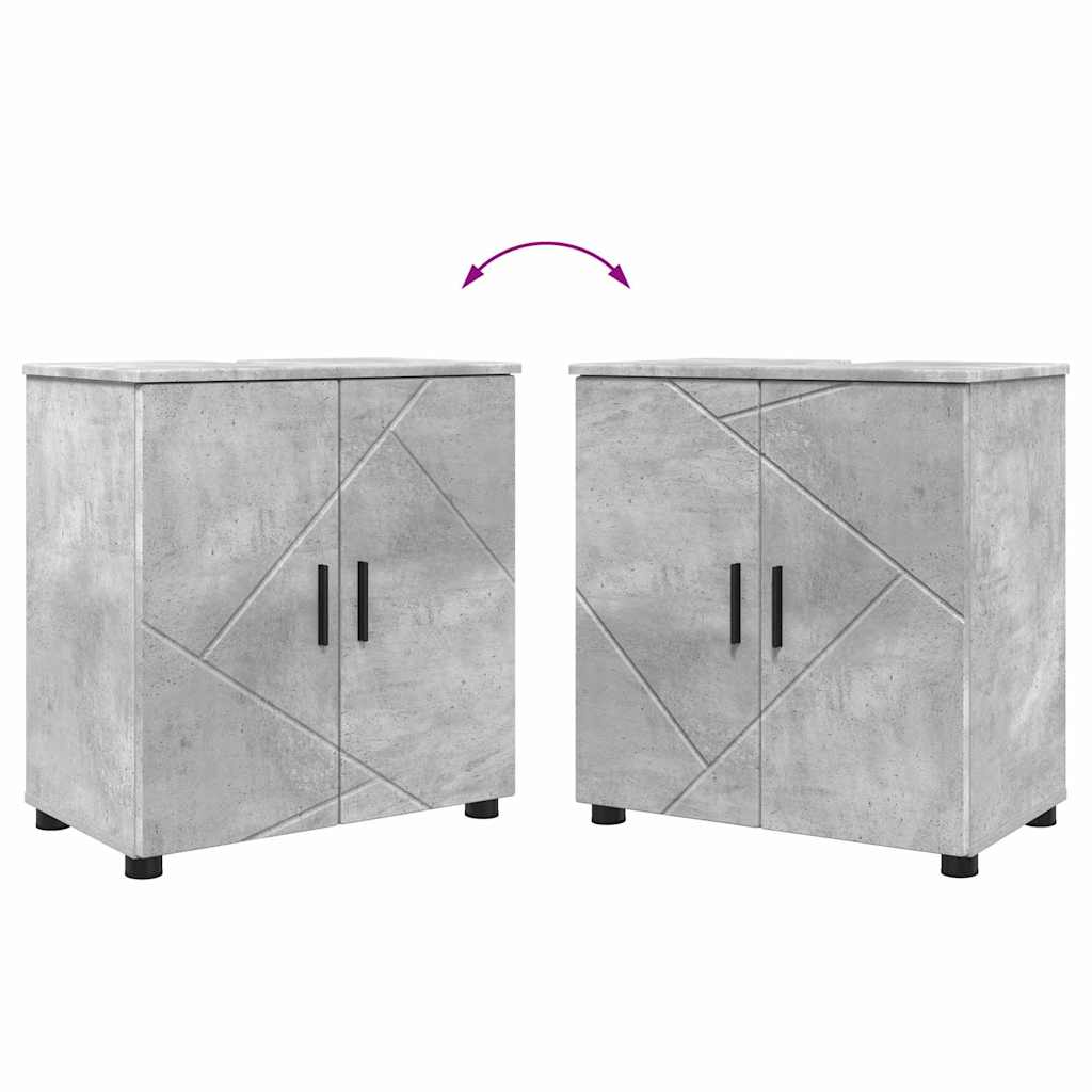 Bathroom Cabinet with Storage Concrete Grey 61 x 35 x 64 cm
