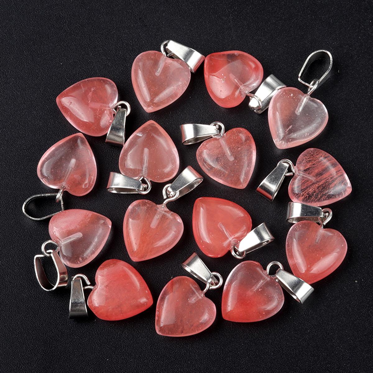 

5 шт./упак. кулон в виде целебного хрустального сердца, натуральный камень, кварц, драгоценные камни, подвески для изготовления ювелирных изделий, ожерелье, браслет, серьги, аксессуары, ремесло 13x13 мм 5Pcs/13x13mm