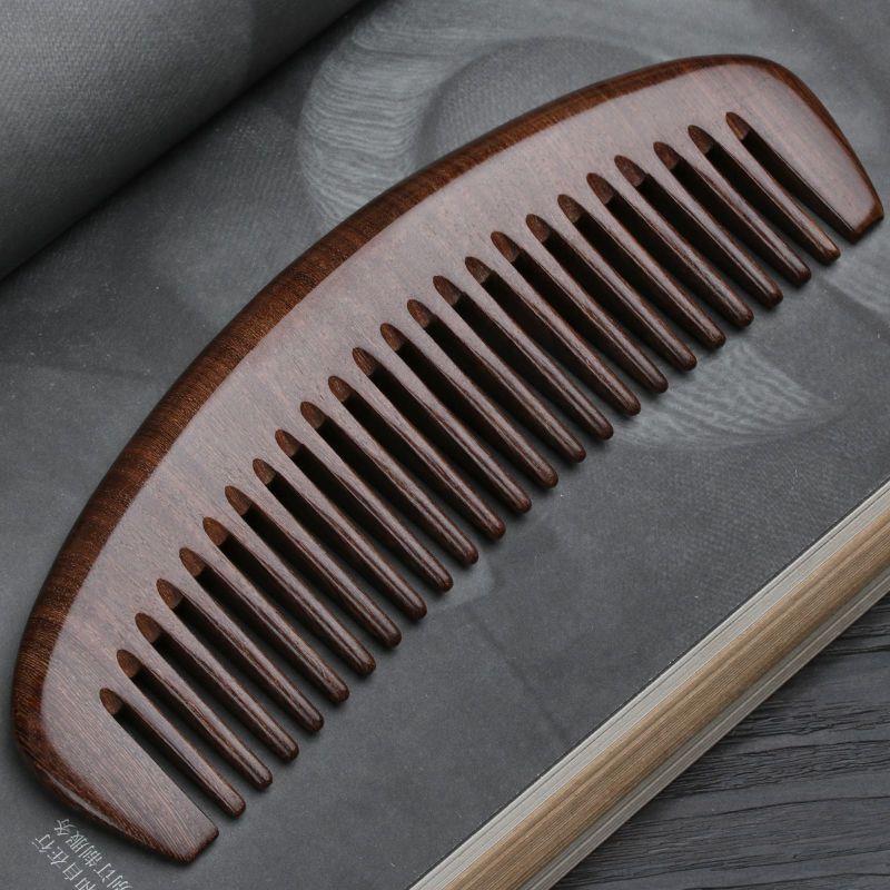 

Natural Sandalwood Comb: Anti-Static, Massaging Peach Wood Comb for Hair Loss & Long Hair.