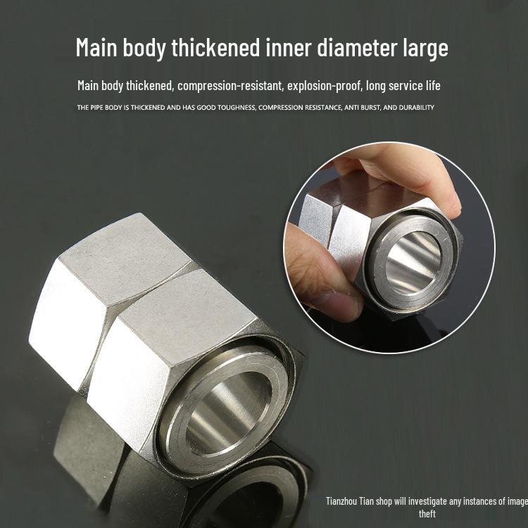 304 Stainless Steel Swivel Union Female Thread Pipe Fitting, Double Female Thread, 6 Points, 4 Points, 1 Inch, for Water Meter/Pump