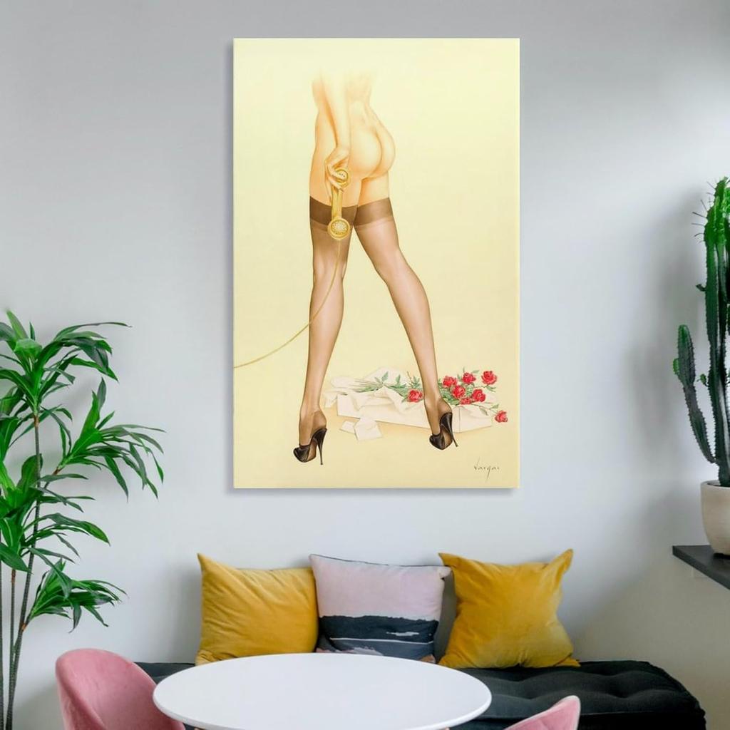 AAHARYA Alberto Vargas Poster Pinup Girl Painting Vintage Art Canvas Print (10) Canvas Painting Posters And Prints Wall Art Pictures for Living Room