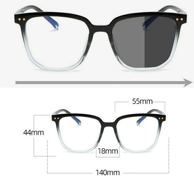 Finished Color Changing Myopia Glasses Anti Blue Lamp Photochromic Near Sight Eyeglasses Optical Minus Eyewear Diopter To -6.0