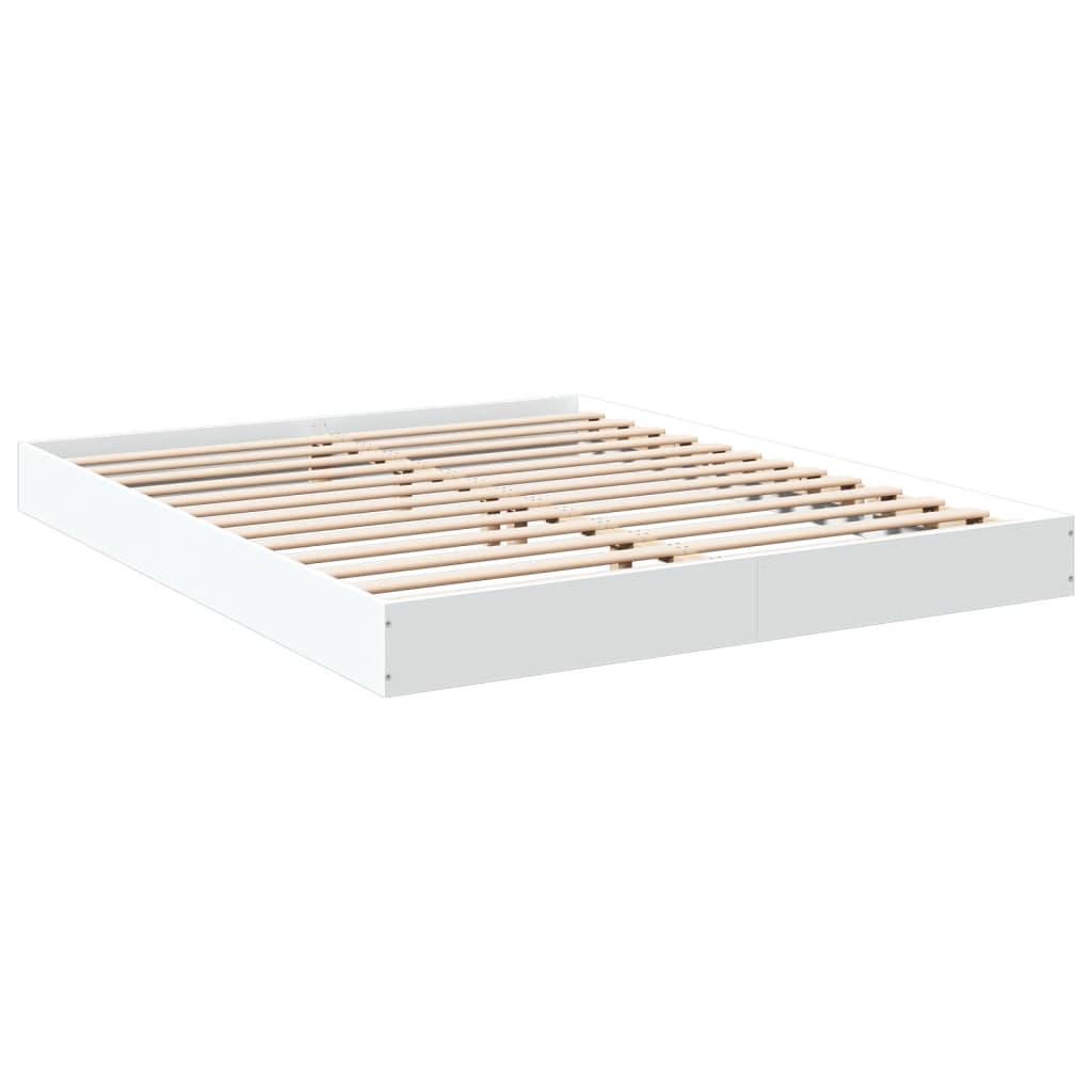 Bed Frame without Mattress White 160 x 200 cm Engineered Wood