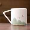 1pcs Chinese Style Mountain Ceramic Kung Fu Tea Cup Creative Pottery Espresso Cups Porcelain Coffee Cup Afternoon Teacup