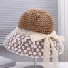 Spring and summer new fashion small fresh lace mesh three-dimensional small flower bucket hat outdoor travel sweet sun hat