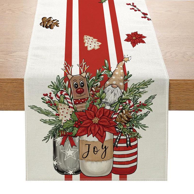 1PC Table Cover New Year 2026 Snowman 33*183cm Table Decor Merry Christmas Decoration Christmas Xmas Tree Table Runner