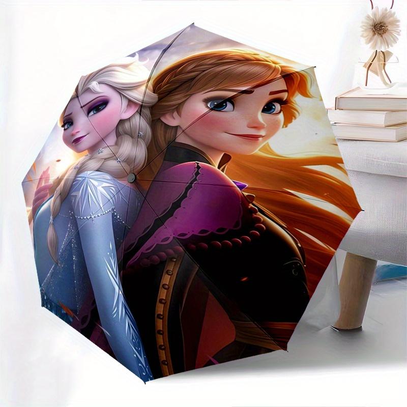 Elsa,Anna Automatic Opening and Closing Umbrella - 8-rib Folding Design, Lightweight and Portable, Suitable for Daily Business Use, Pocket-f