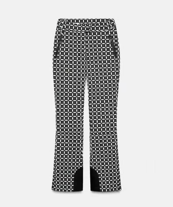 Europeisk & Amerikansk Dammode Flerfärgad Skidjacka med Huva och Dragsko i Midjan - Höst/Vinterstil